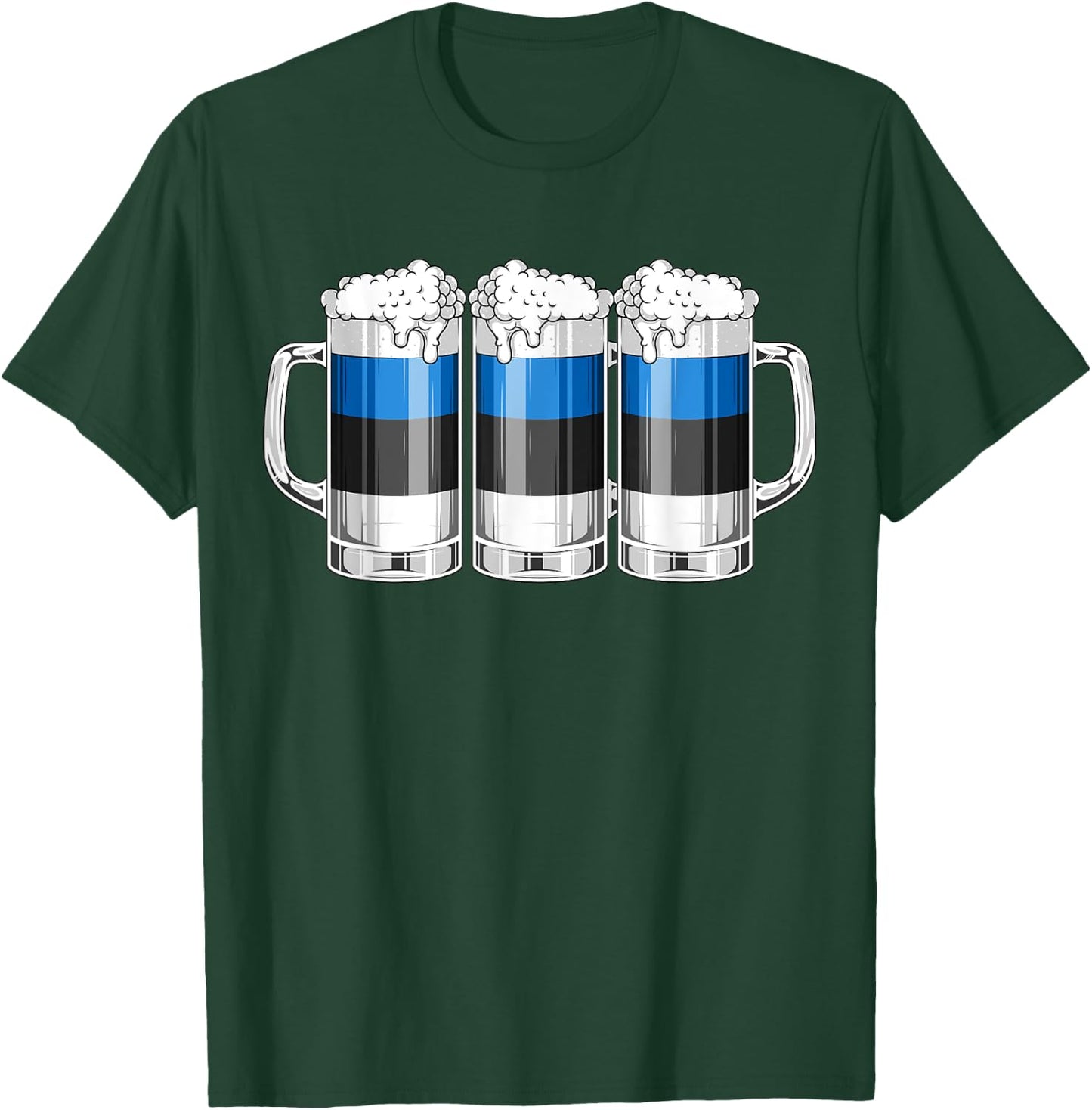 Beer Estonian Shirt - Beer Estonia Flag Patriotic T-Shirt - T-Shirt | Forest