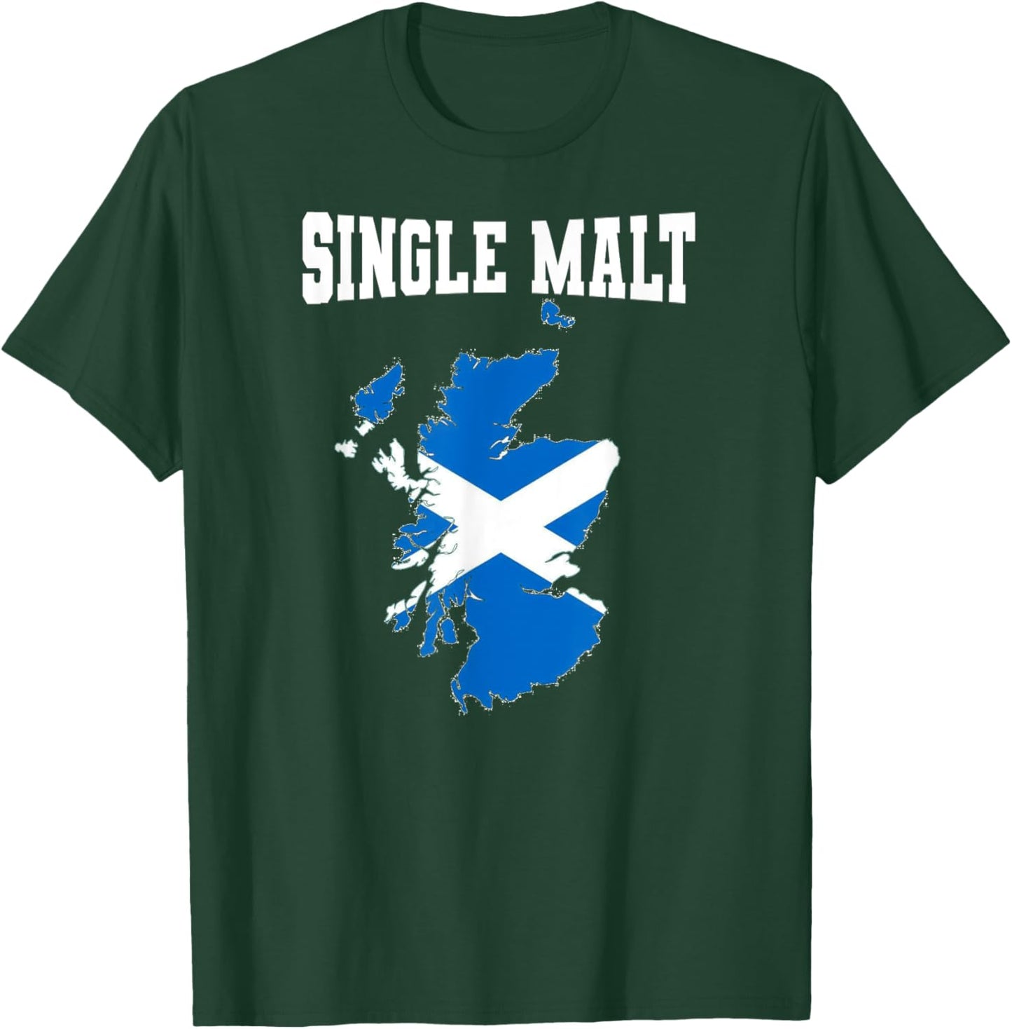 Single Malt Whisky Scotch Lover Scotland Flag T-Shirt - T-Shirt | Forest