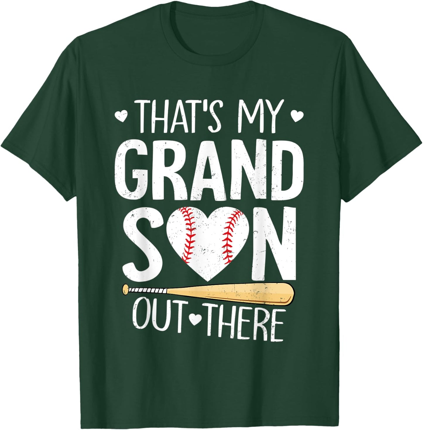 Baseball Funny That's My Grandson Out There Baseball T-Shirt - T-Shirt | Forest