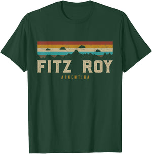 Fitz Roy Mountains Argentina Hiking Outdoors Retro T-Shirt - T-Shirt | Forest