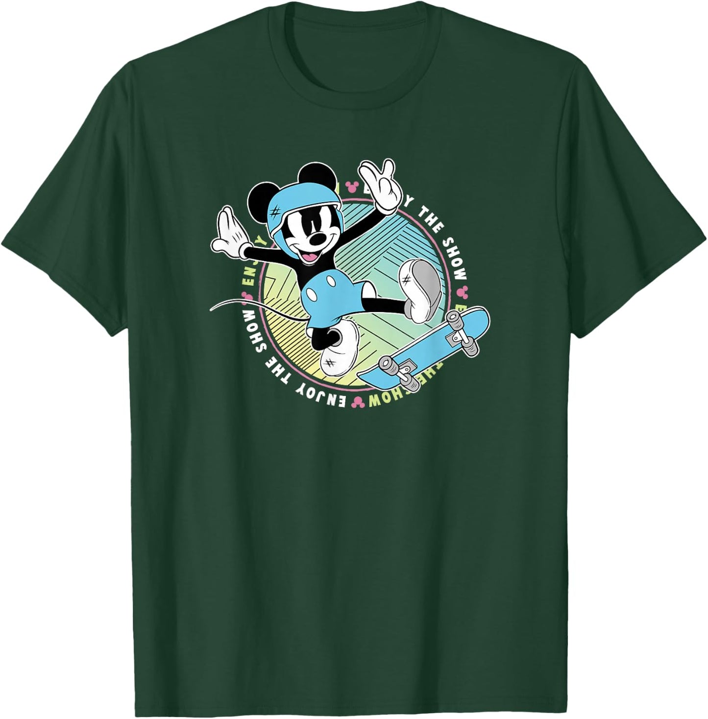 Disney Mickey And Friends Skateboard Mickey Enjoy The Show T-Shirt - T-Shirt | Forest