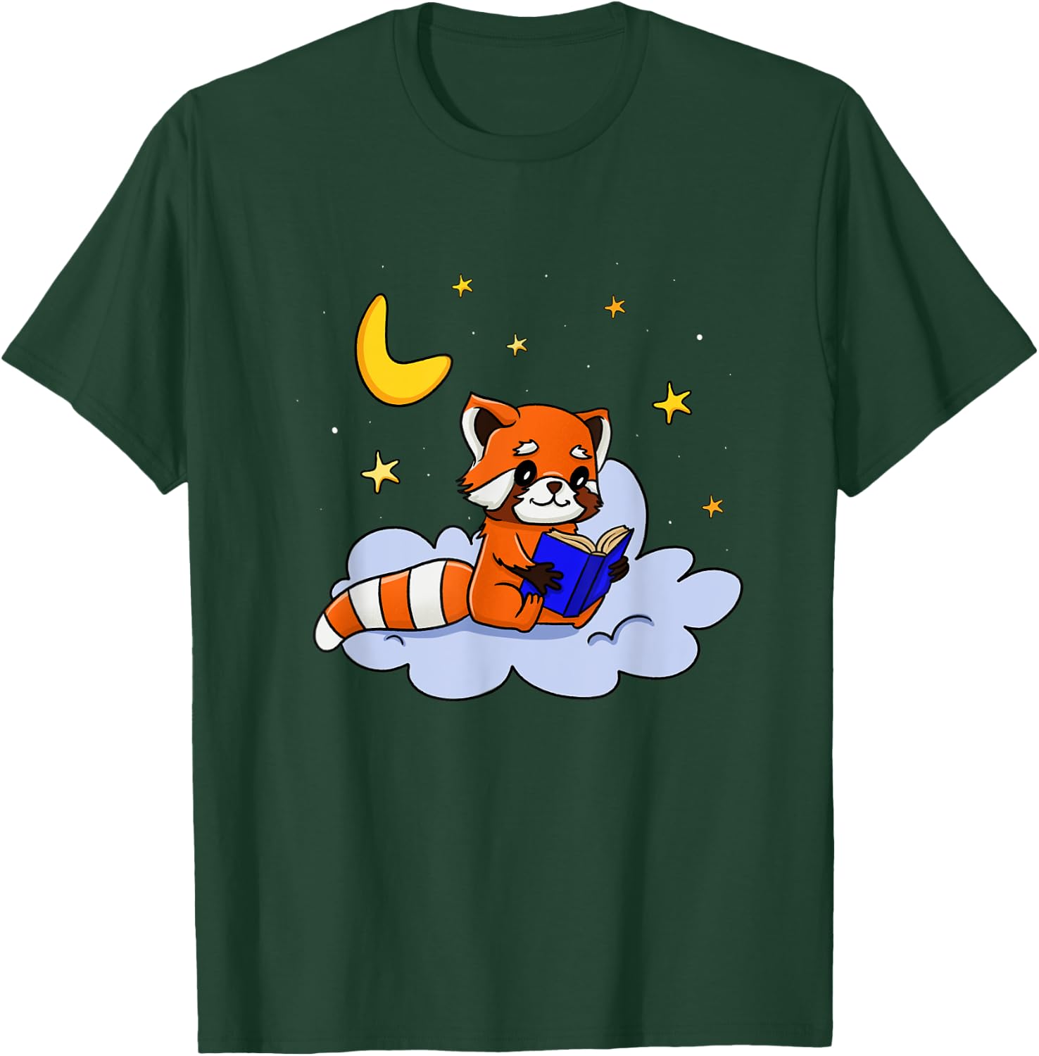 Funny Red Panda Reading Book for Bookworm and Book Lover T-Shirt - T-Shirt | Forest