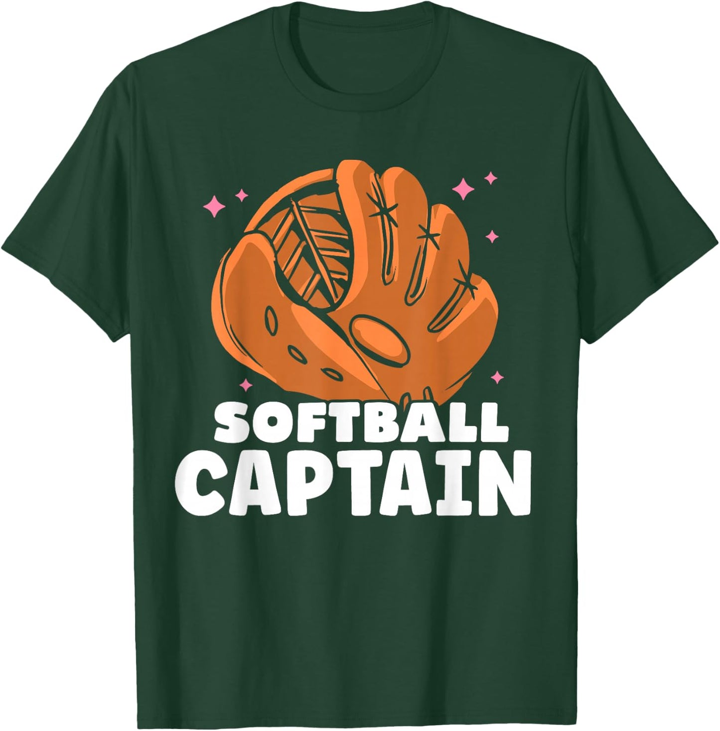 Softball Captain Cute Softballer Player Match Softball T-Shirt - T-Shirt | Forest