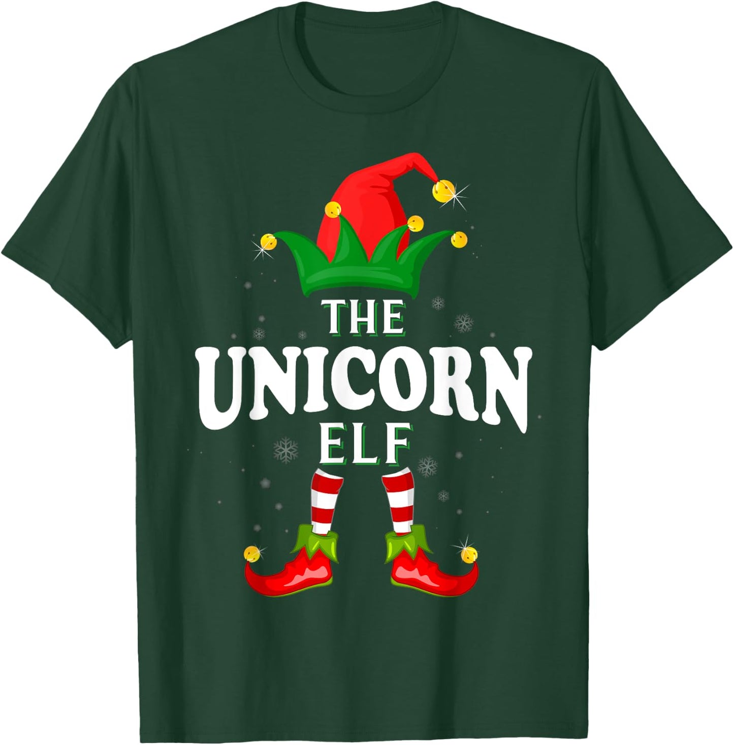 Xmas Unicorn Elf Family Matching Christmas Pajama T-Shirt - T-Shirt | Forest