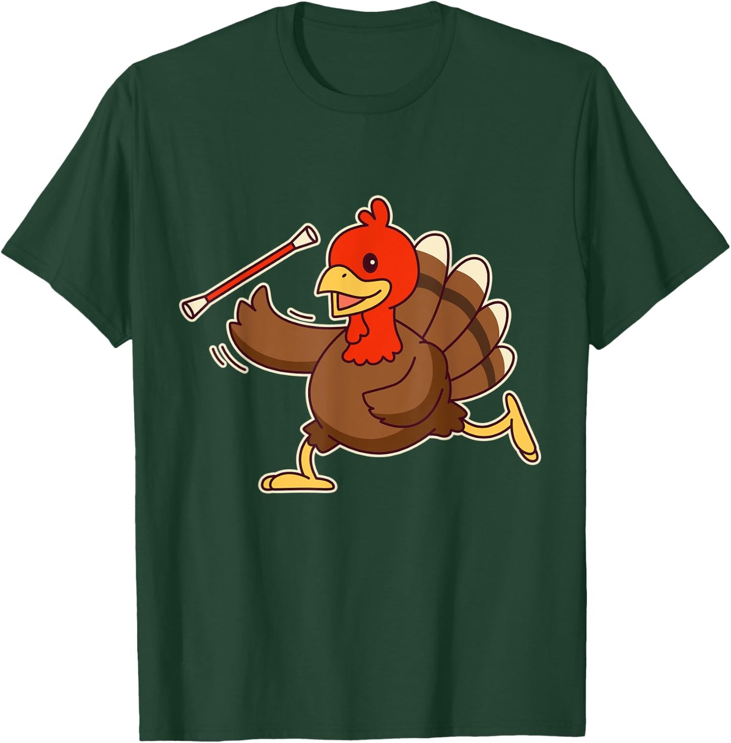 Funny Acrobatic Turkey Baton Twirling - Twirler T-Shirt - T-Shirt | Forest