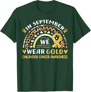 In September We Wear Gold Childhood Cancer awareness T-Shirt - T-Shirt | Forest
