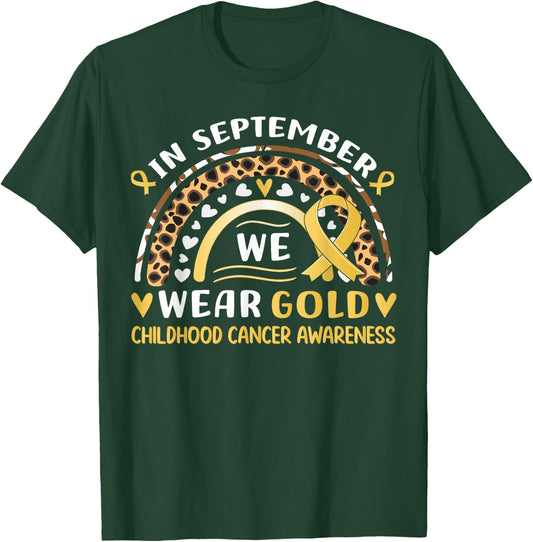 In September We Wear Gold Childhood Cancer awareness T-Shirt - T-Shirt | Forest