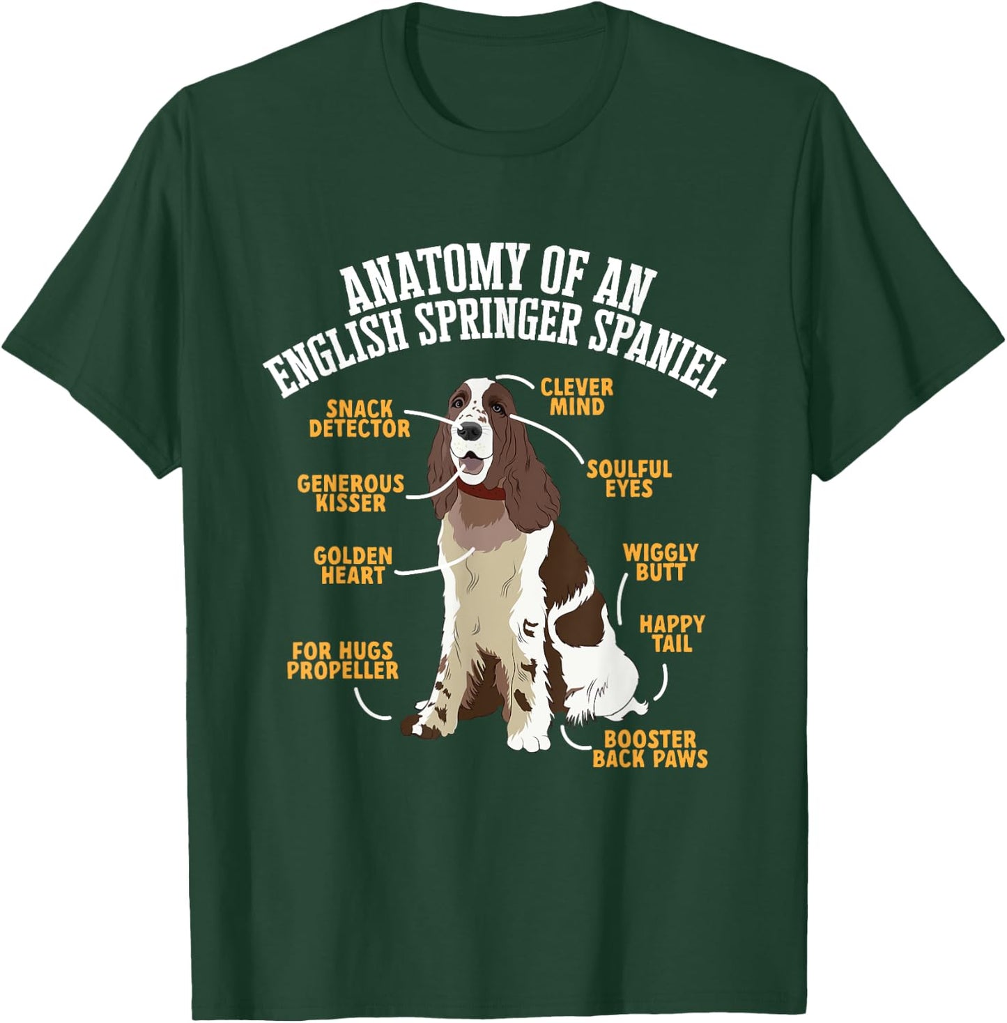 Anatomy Of An English Springer Spaniel T-Shirt - T-Shirt | Forest
