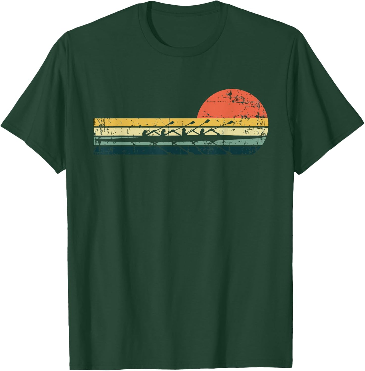 Vintage Rowing Funny Rower Crew Boat Sculling Lovers Outfit T-Shirt - T-Shirt | Forest