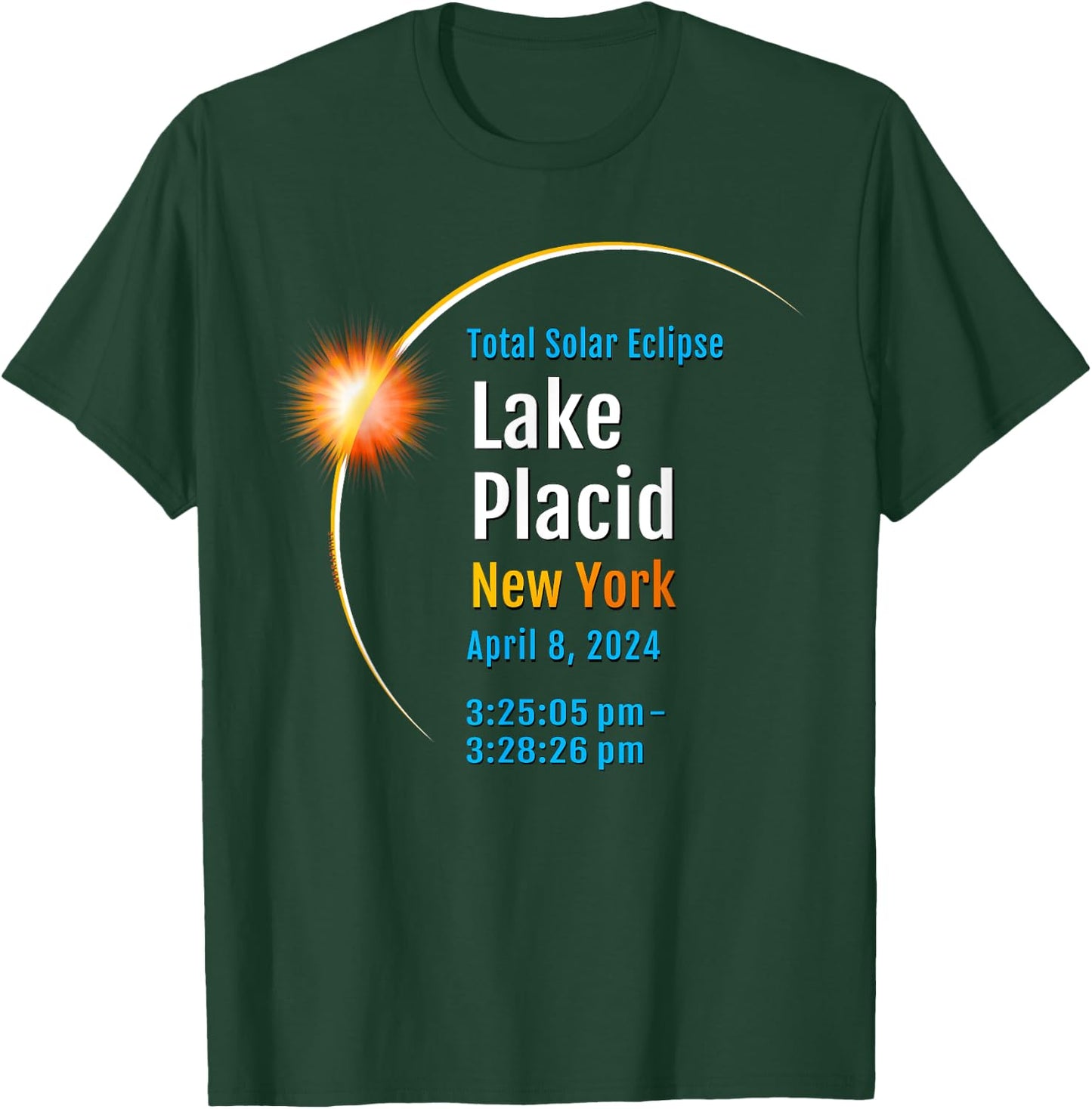 Lake Placid New York NY Total Solar Eclipse 2024 :: 1 :: T-Shirt - T-Shirt | Forest