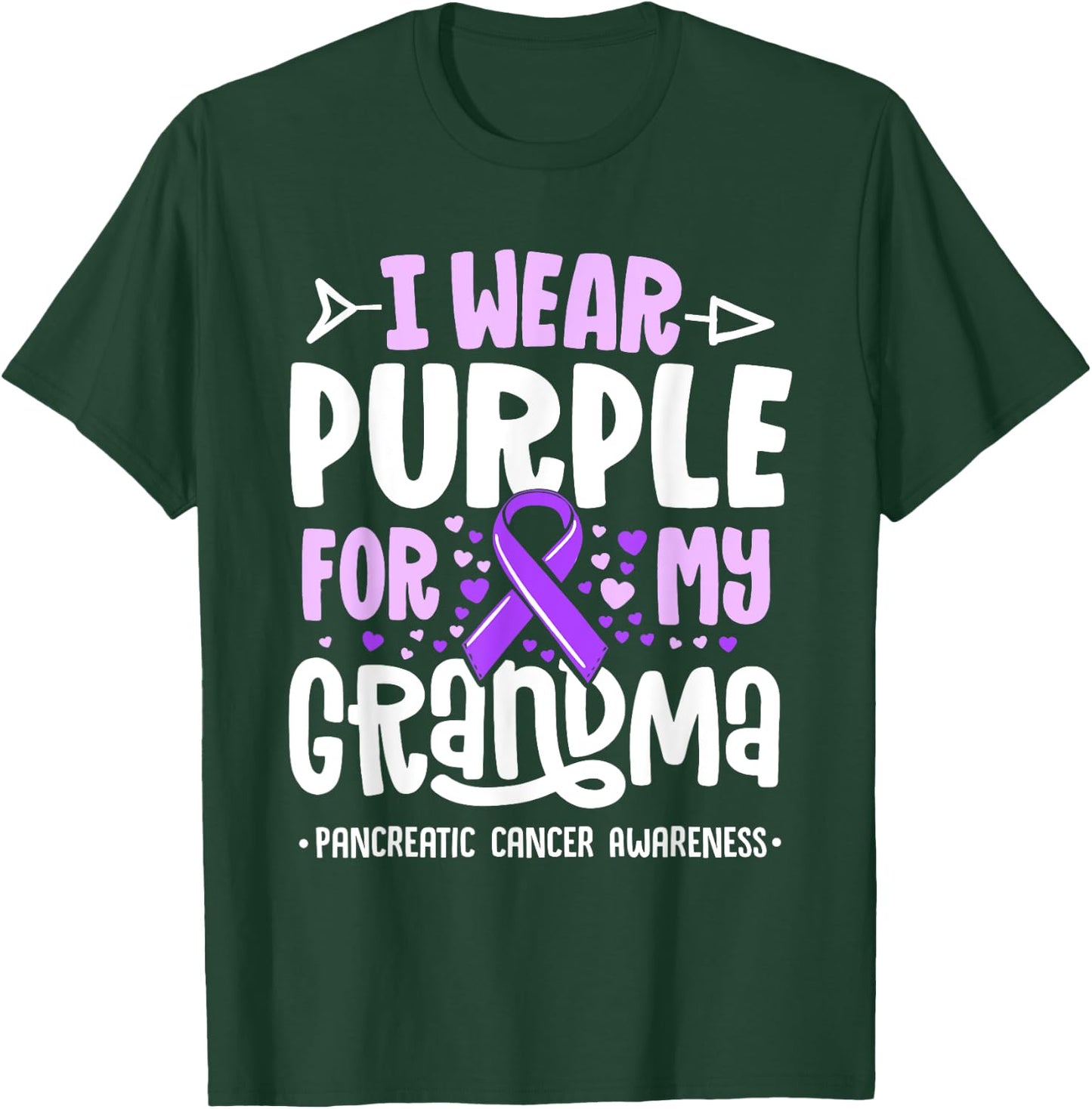I Wear Purple For My Grandma Pancreatic Cancer Awareness T-Shirt - T-Shirt | Forest