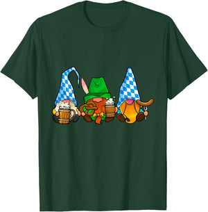 Oktoberfest Gnomes Funny Sausage Bratwurst German Party T-Shirt - T-Shirt | Forest
