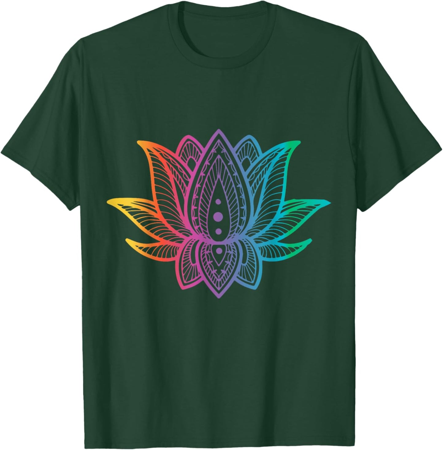 Mandala Lotus Flower Graphics T-Shirt - T-Shirt | Forest