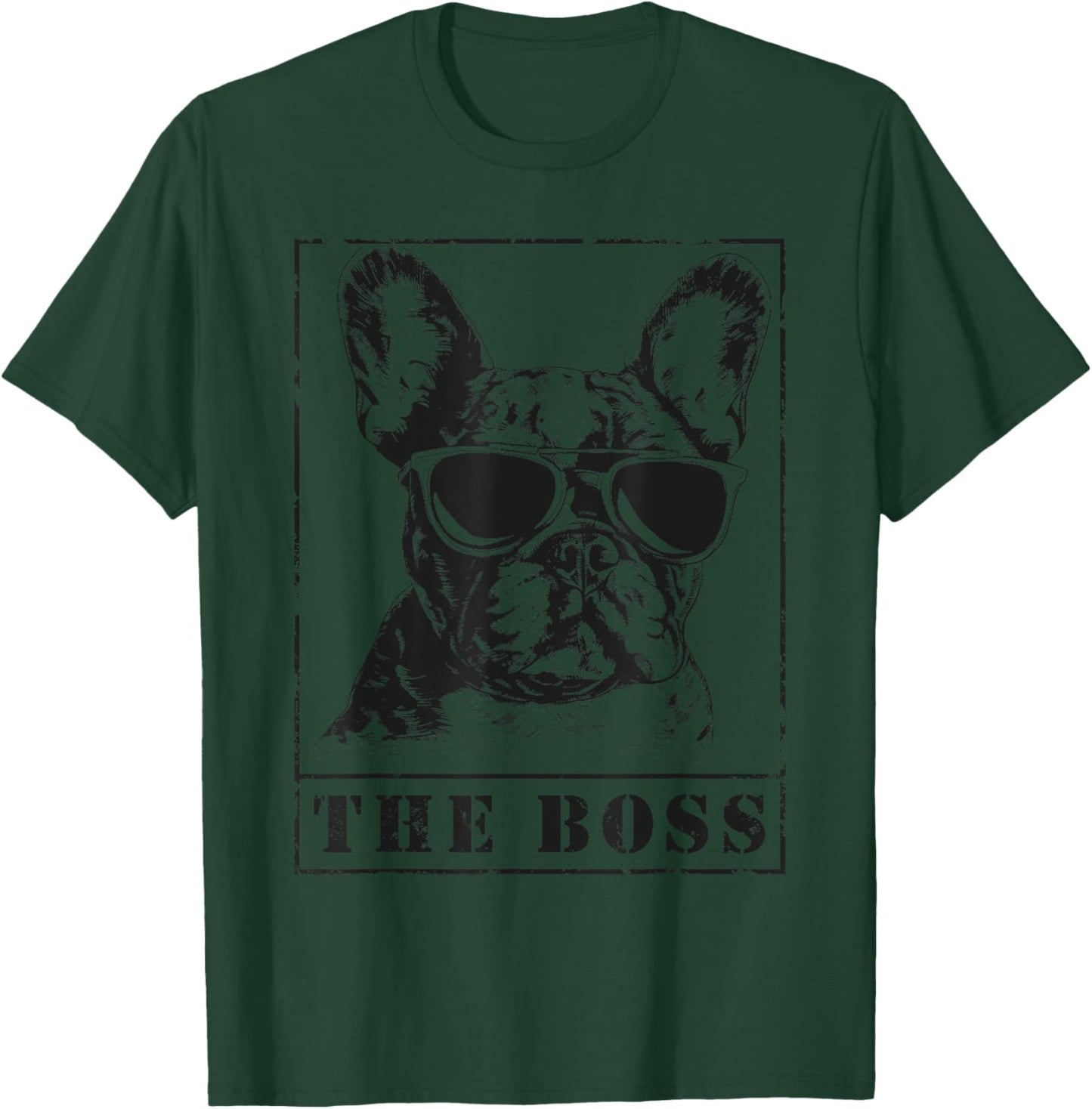 The Funny Frenchton Boss Mom Dad Dog Lover Women Girls Kids T-Shirt - T-Shirt | Forest