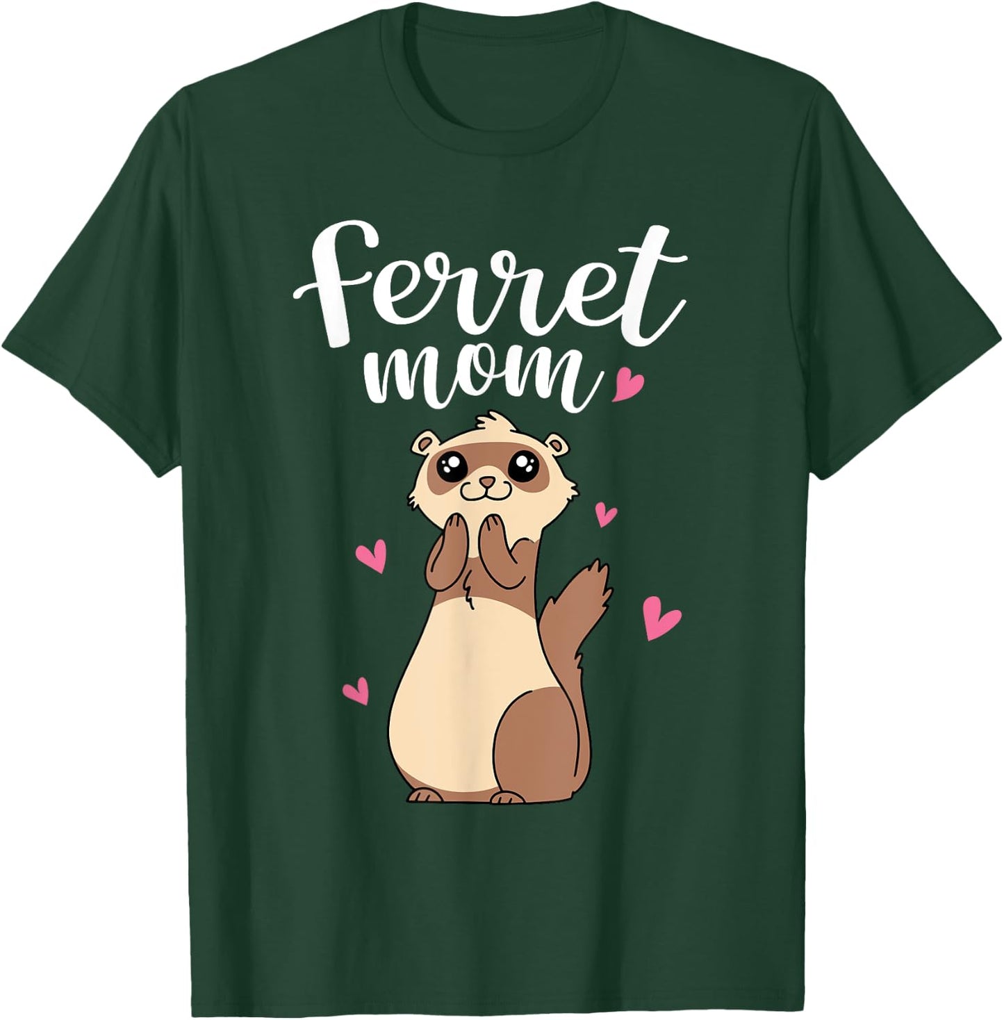 Mother's Day Cute Women Weasel Ferret Mom T-Shirt - T-Shirt | Forest
