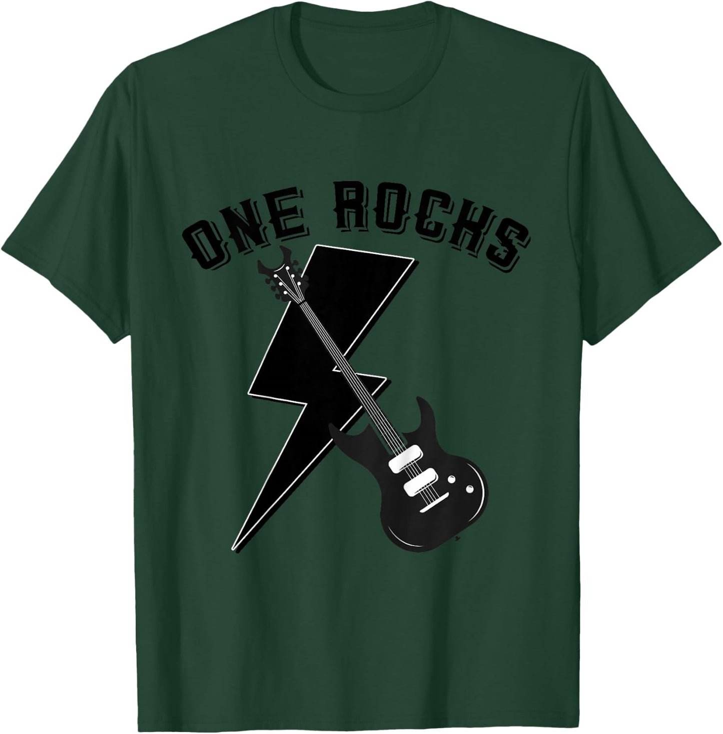 Kids One Rocks 1st Birthday Family Matching Rock Guitar T-Shirt - T-Shirt | Forest