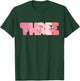 Kids 3 Years Old Cute Flamingo Birthday Girl 3rd B-Day T-Shirt - T-Shirt | Forest