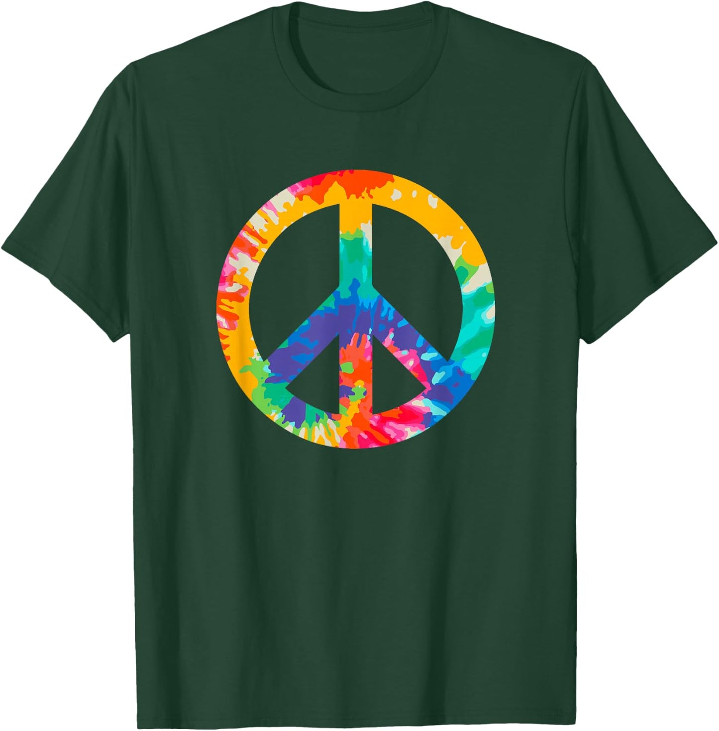 Peace Sign Retro 60s 70s Hippie Boho - Peace Symbol Tie Dye T-Shirt - T-Shirt | Forest