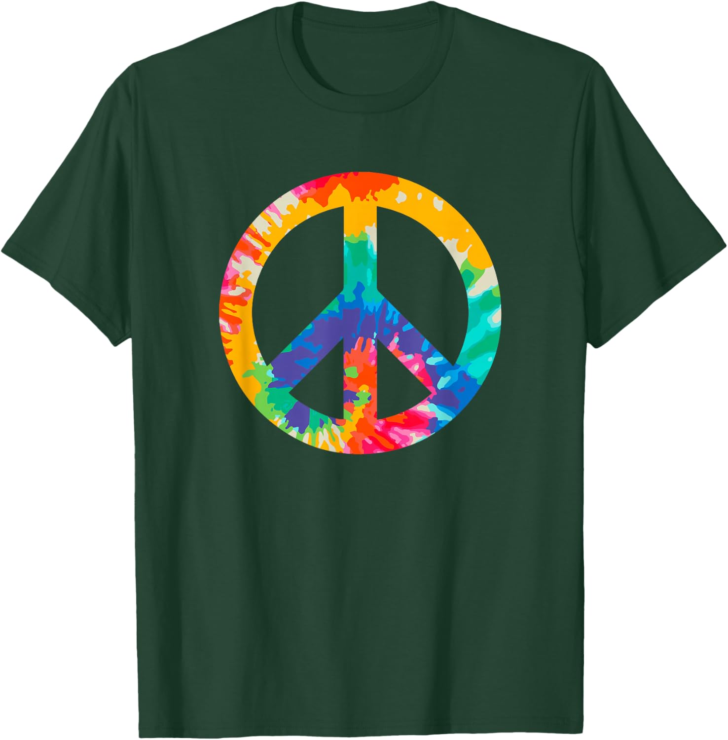 Peace Sign Retro 60s 70s Hippie Boho - Peace Symbol Tie Dye T-Shirt - T-Shirt | Forest