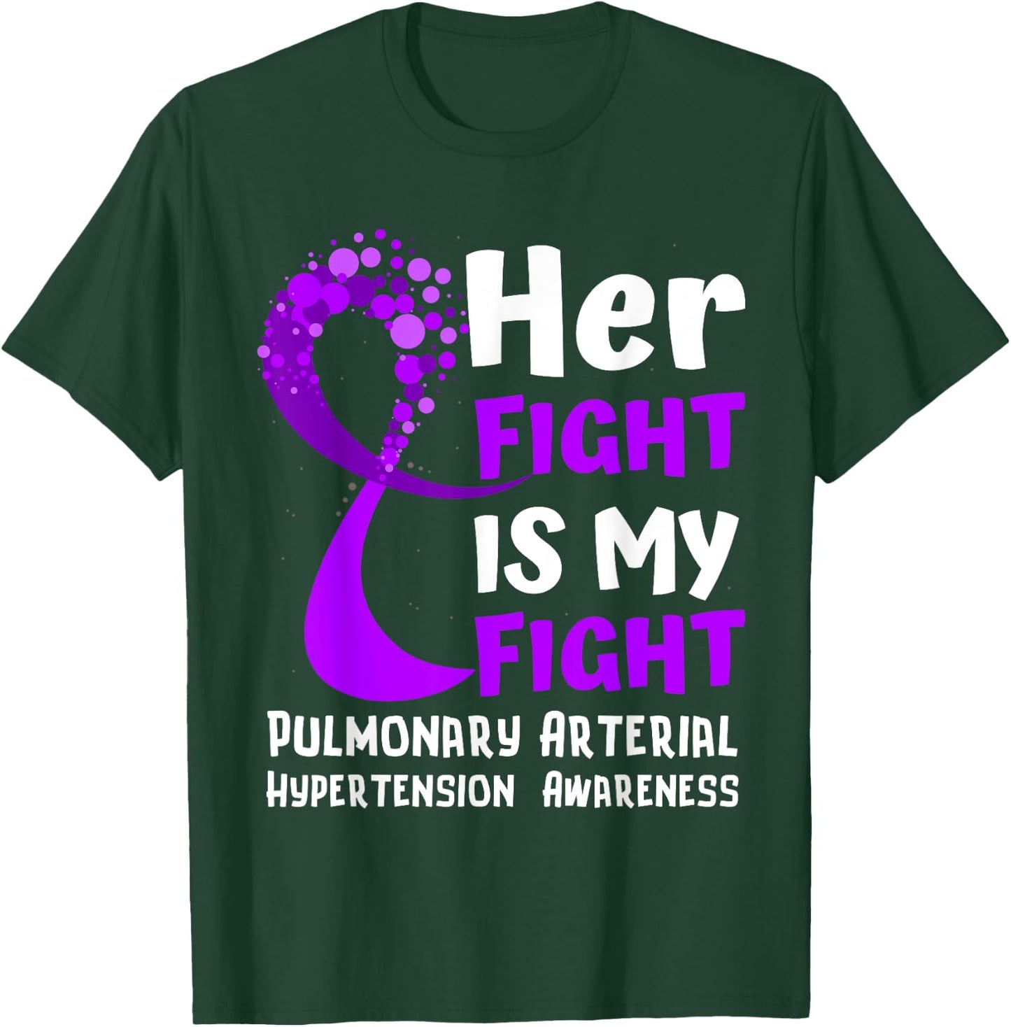 Pulmonary Arterial Hypertension Purple Ribbon Family Fighter T-Shirt - T-Shirt | Forest