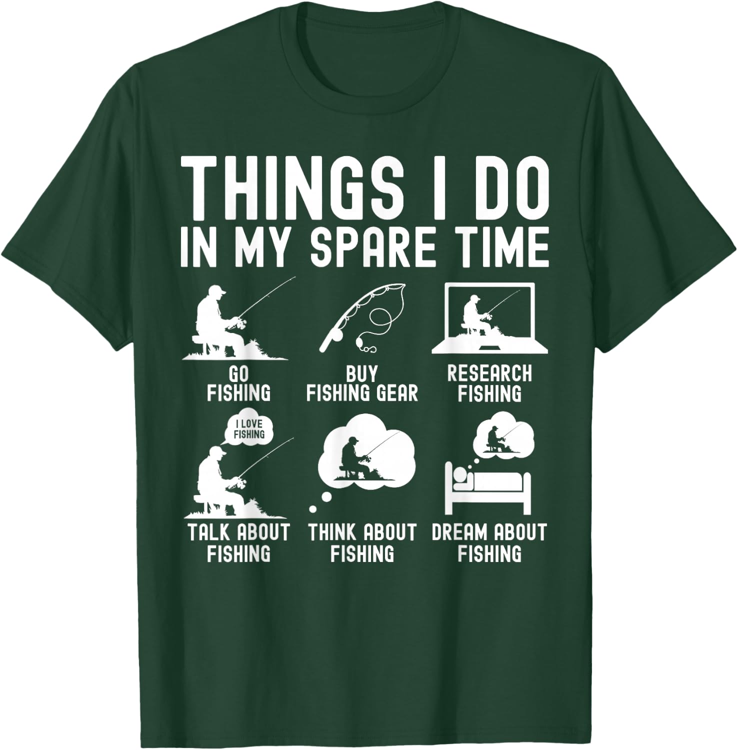 Things I Do In My Spare Time Fishing Fisherman Bass Men T-Shirt - T-Shirt | Forest