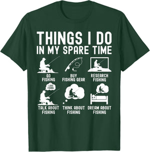 Things I Do In My Spare Time Fishing Fisherman Bass Men T-Shirt - T-Shirt | Forest