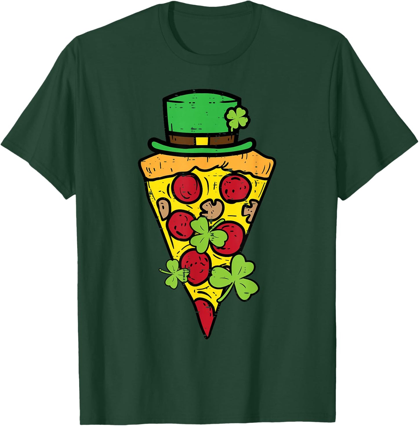 St Patricks Day Pizza Saint Paddys Pattys Men Women Kids T-Shirt - T-Shirt | Forest
