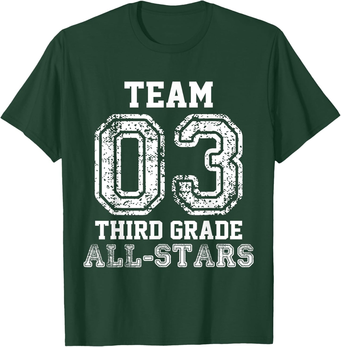 School Team 3rd Grade All-Stars Sports Jersey T-Shirt - T-Shirt | Forest