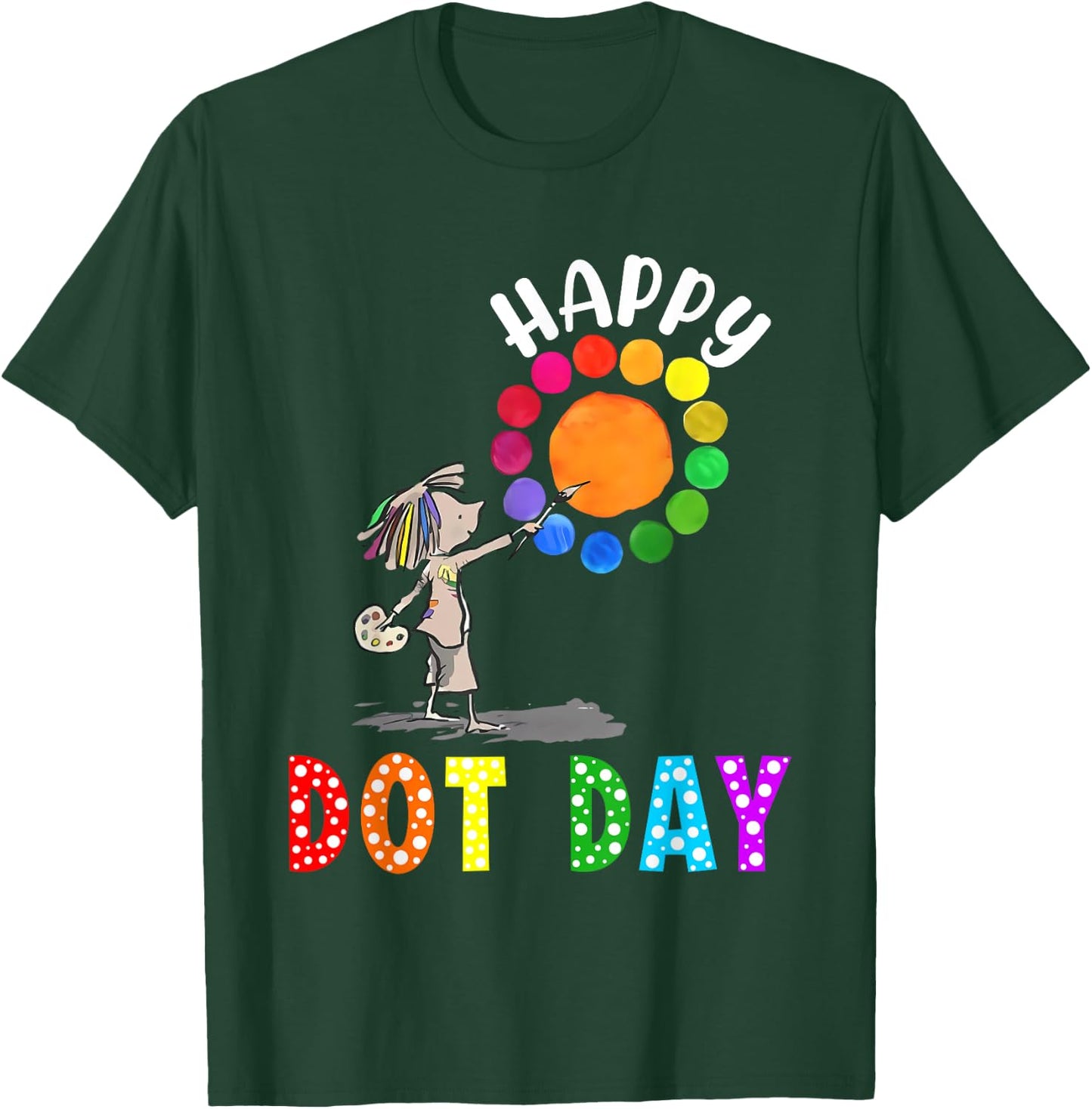 International Dot Day Kids Colorful Polka Dot Happy Dot Day T-Shirt - T-Shirt | Forest