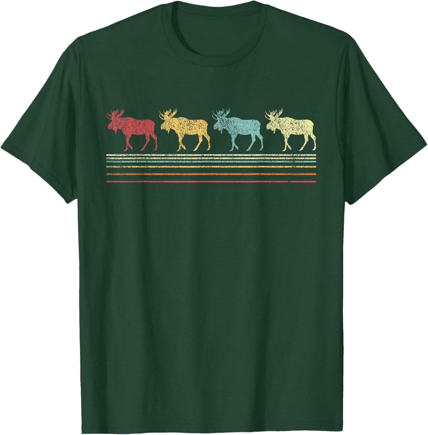 Retro Moose Lover Funny Moose Vintage T-Shirt - T-Shirt | Forest