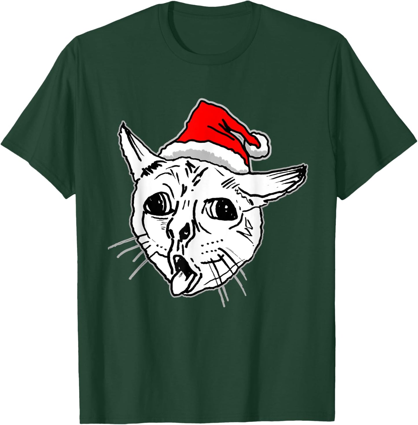 Christmas Ugly Coughing Cat Meme Women T-Shirt - T-Shirt | Forest