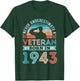 Veteran born in 1943 80th Birthday Military Gifts T-Shirt - T-Shirt | Forest