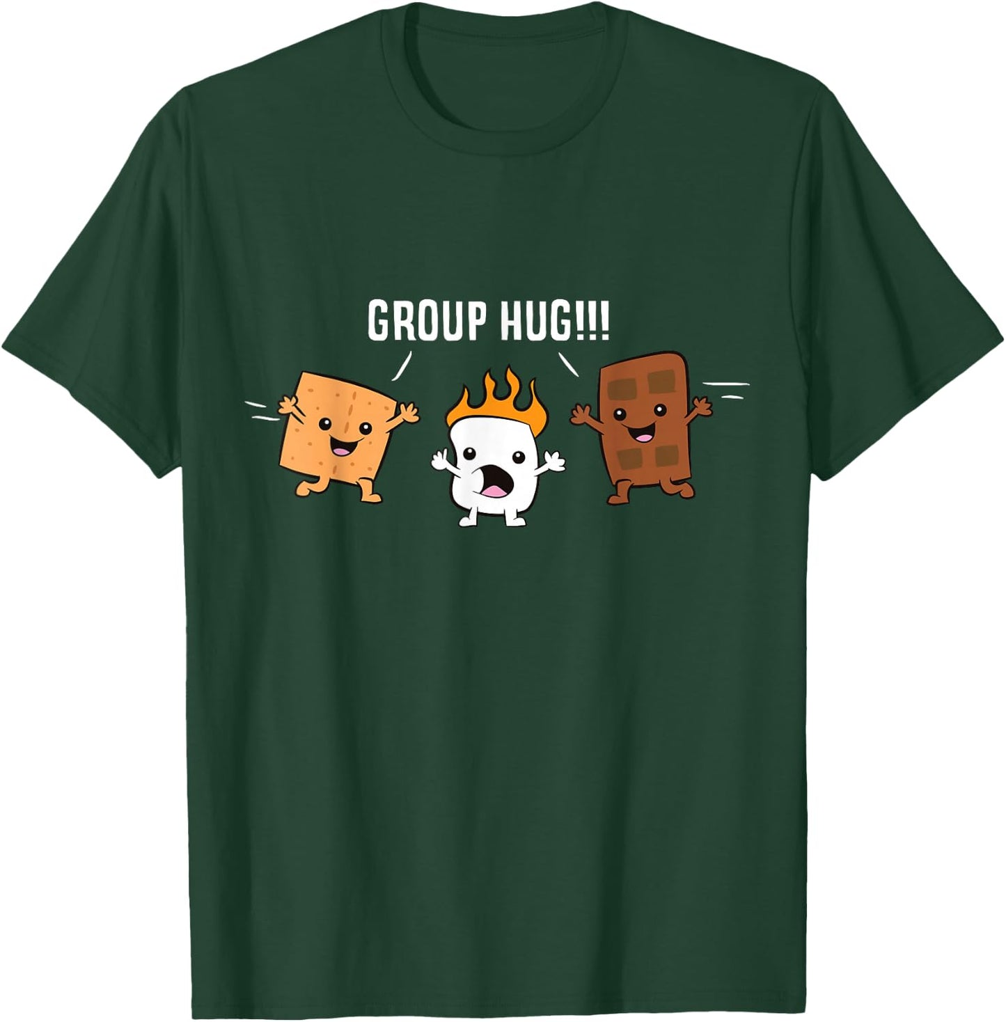 Group Hug Camping Campfire Chocolate Marshmallow S'Mores T-Shirt - T-Shirt | Forest