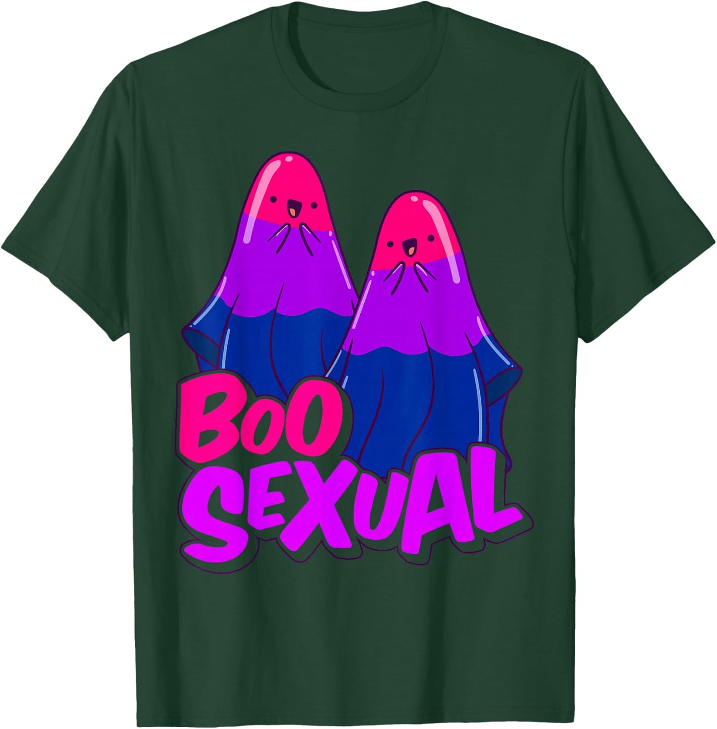 Boo Sexual Bisexual Ghost Pair Word Game for Halloween T-Shirt - T-Shirt | Forest