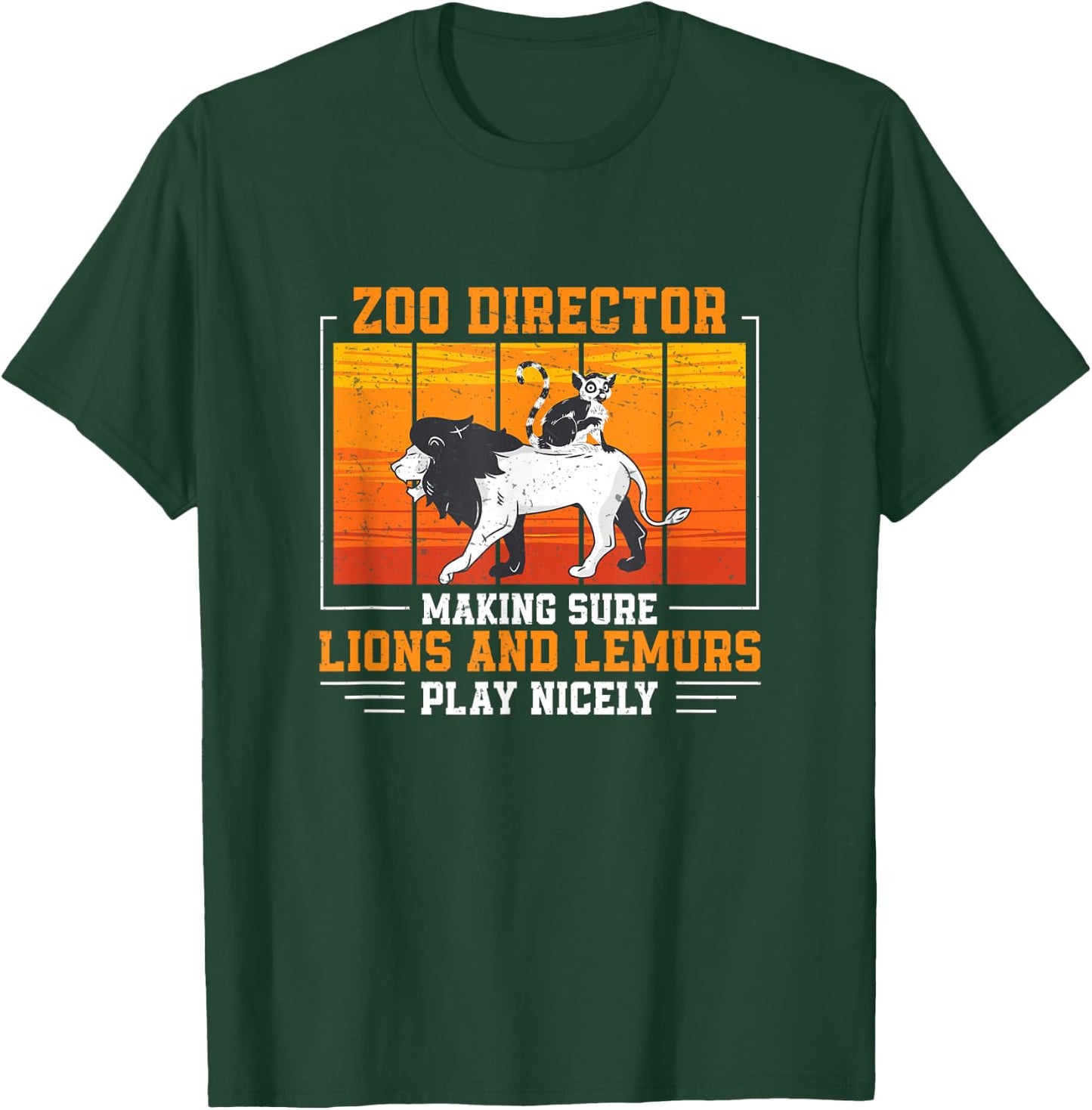 Zoo Director Lions and Lemurs Funny Zoo Curator T-Shirt - T-Shirt | Forest