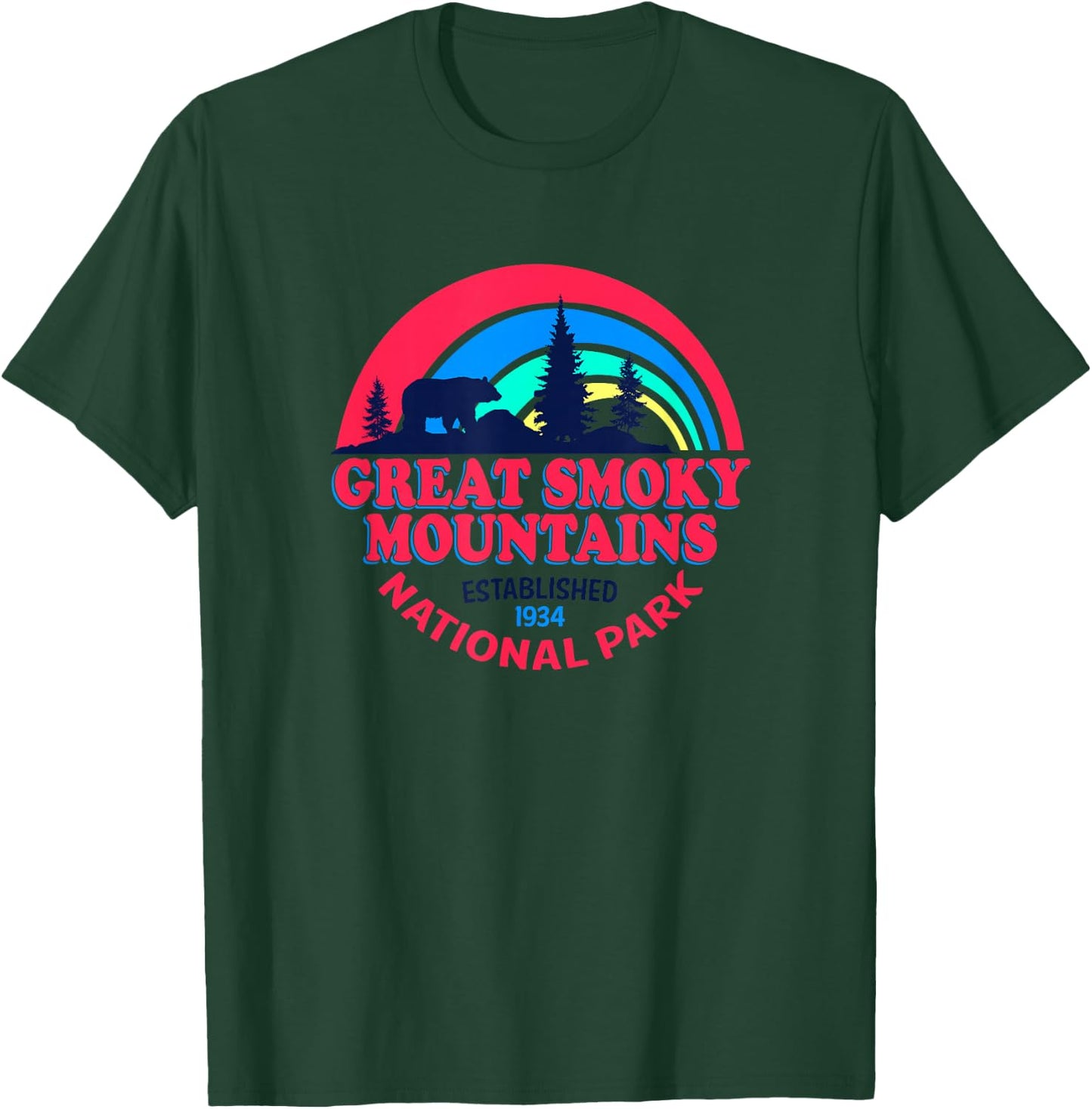 Great Smoky Mountains National Park Retro Bear T-Shirt - T-Shirt | Forest