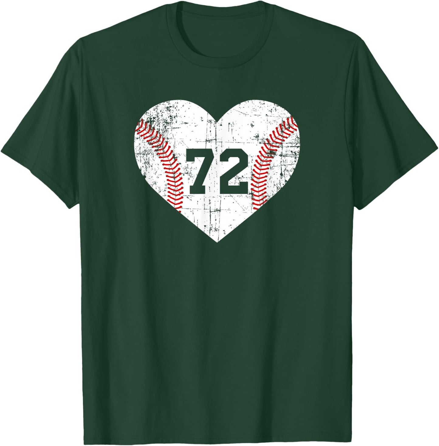 Vintage Baseball 72 Jersey Number T-Shirt - T-Shirt | Forest