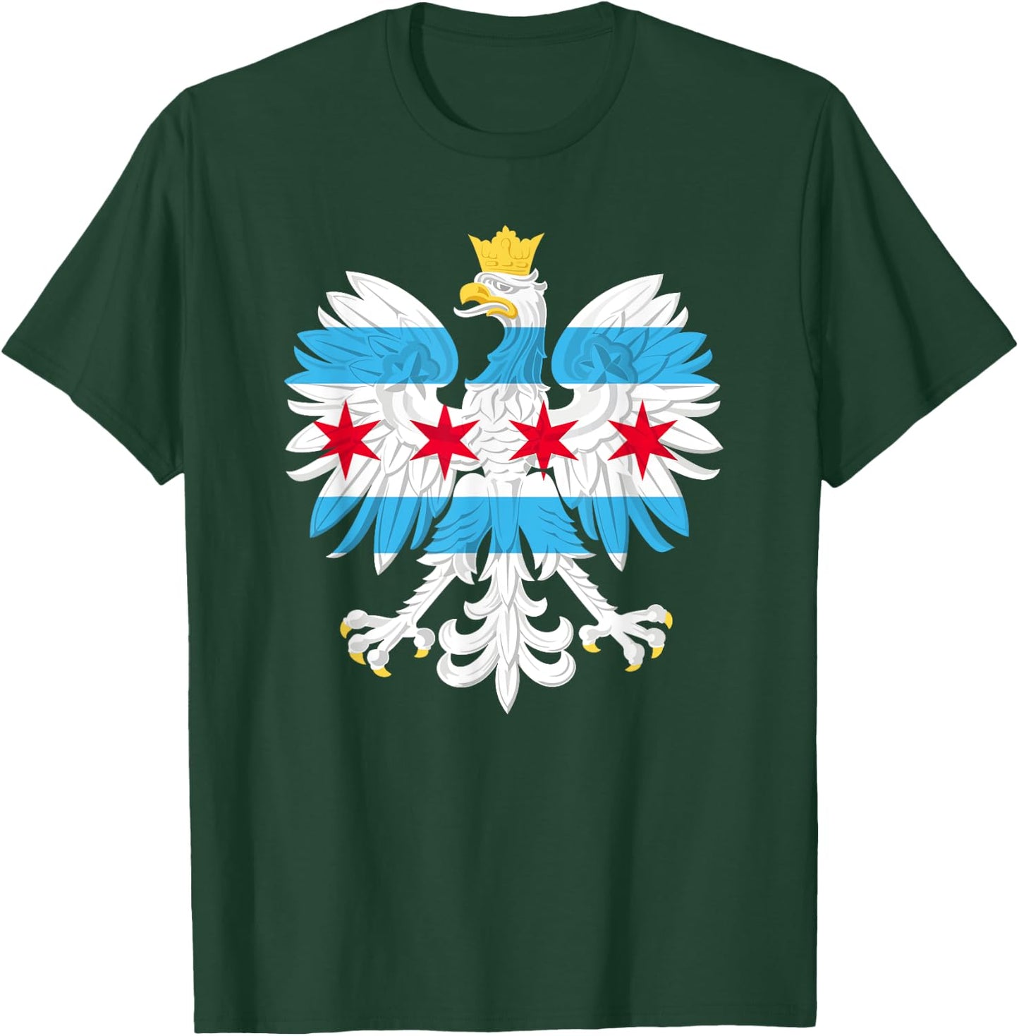 Chicago Polish Flag Eagle Poland Polska Pride Dyngus Day T-Shirt - T-Shirt | Forest