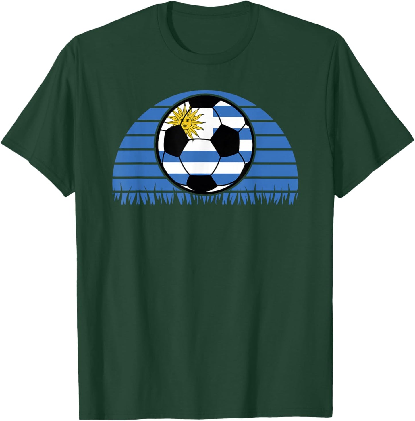 Uruguay Flag Soccer Patriotic Football Kids Boys T-Shirt - T-Shirt | Forest