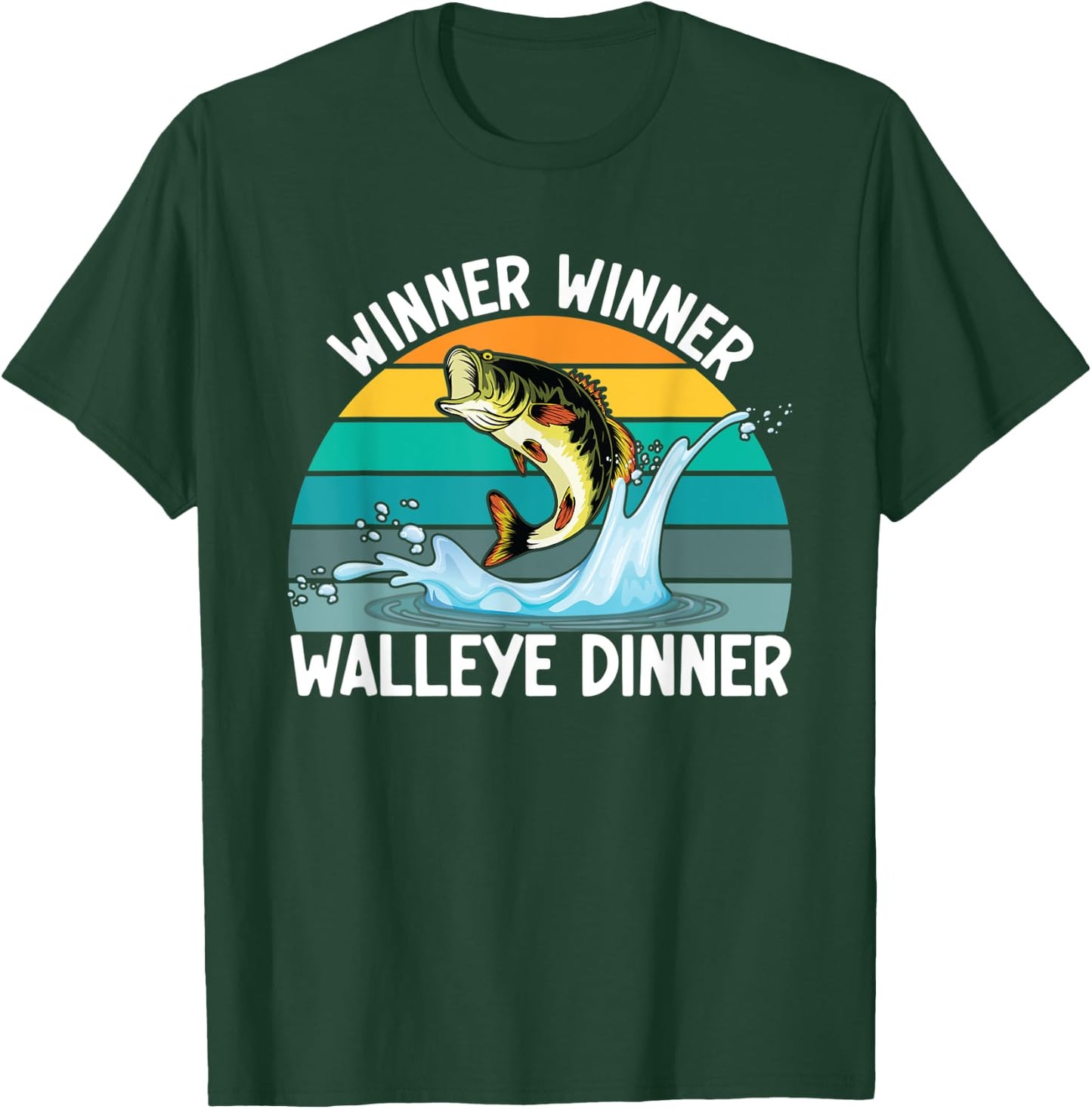 Winner Winner Walleye Dinner Fishing Lover Walley Fisherman T-Shirt - T-Shirt | Forest