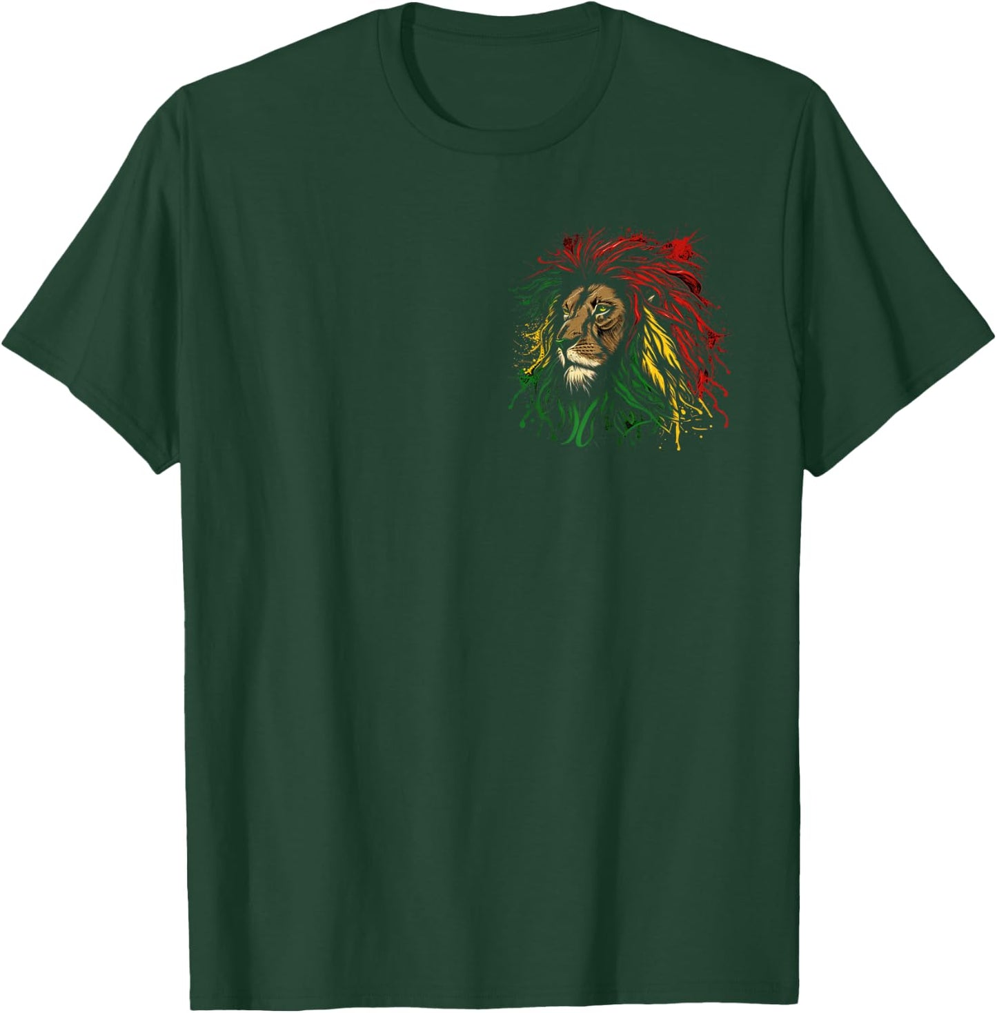 Rasta Reggae Lion Of Judah Jamaica Roots Rastafarian Lion T-Shirt - T-Shirt | Forest