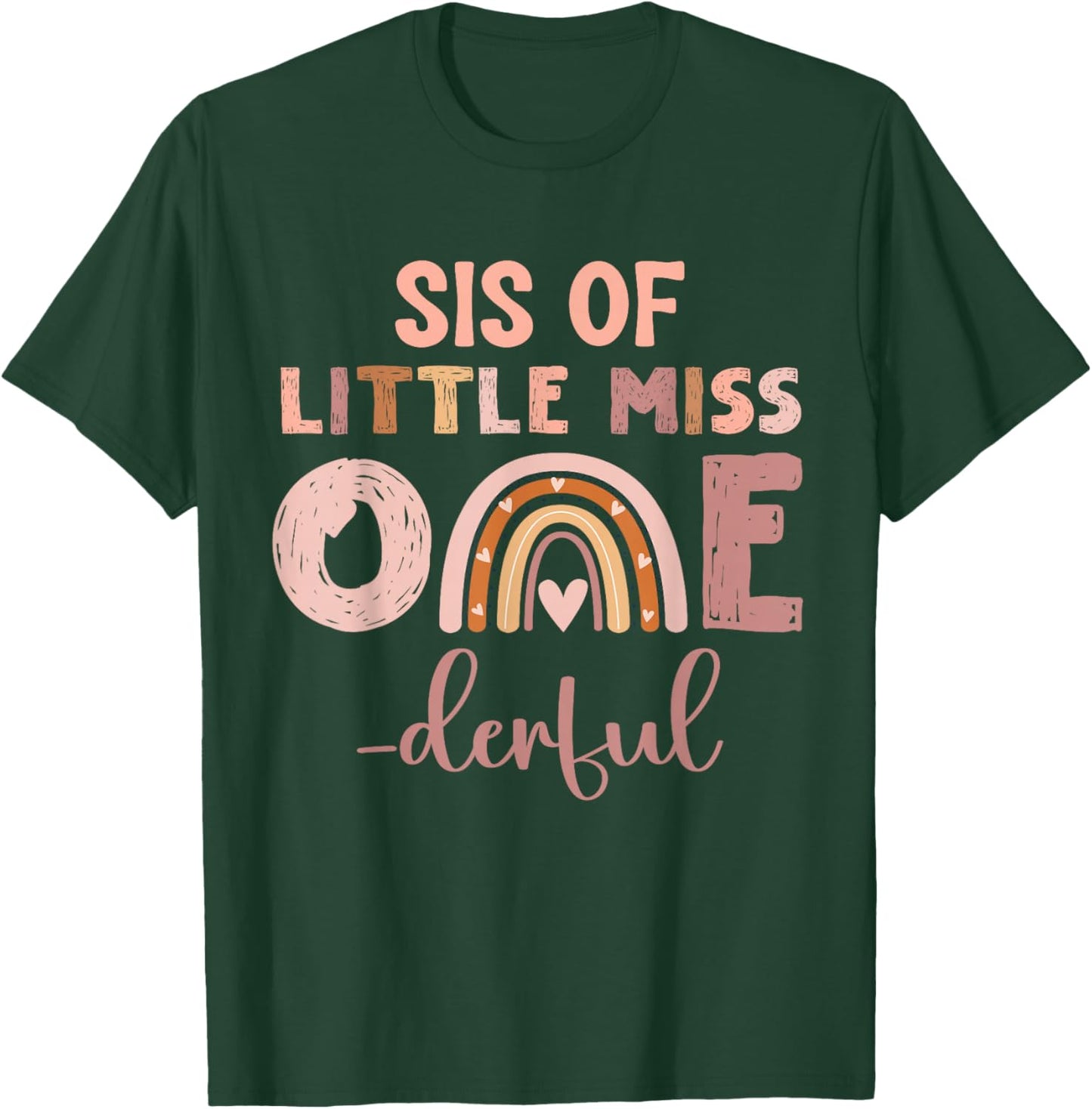 Boho Sis of Miss Onederful 1st Birthday Girl Cute T-Shirt - T-Shirt | Forest