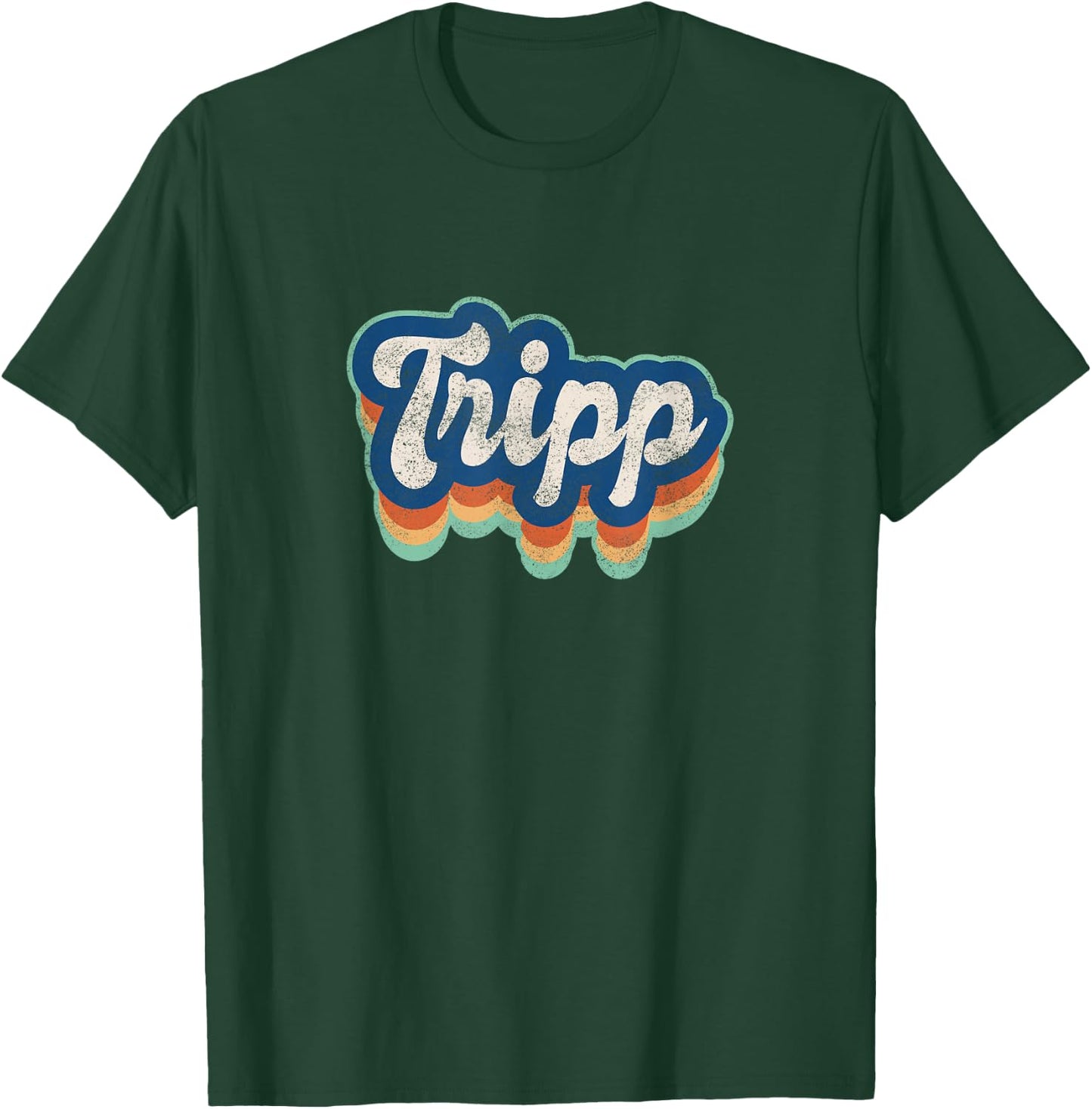Tripp First Name Boy Vintage Style 70s 80s Personalized T-Shirt - T-Shirt | Forest