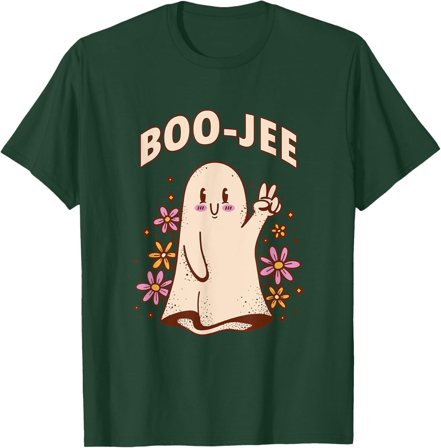 Cute Ghost Spooky Season Halloween Costume Boogee Boo-Jee T-Shirt - T-Shirt | Forest