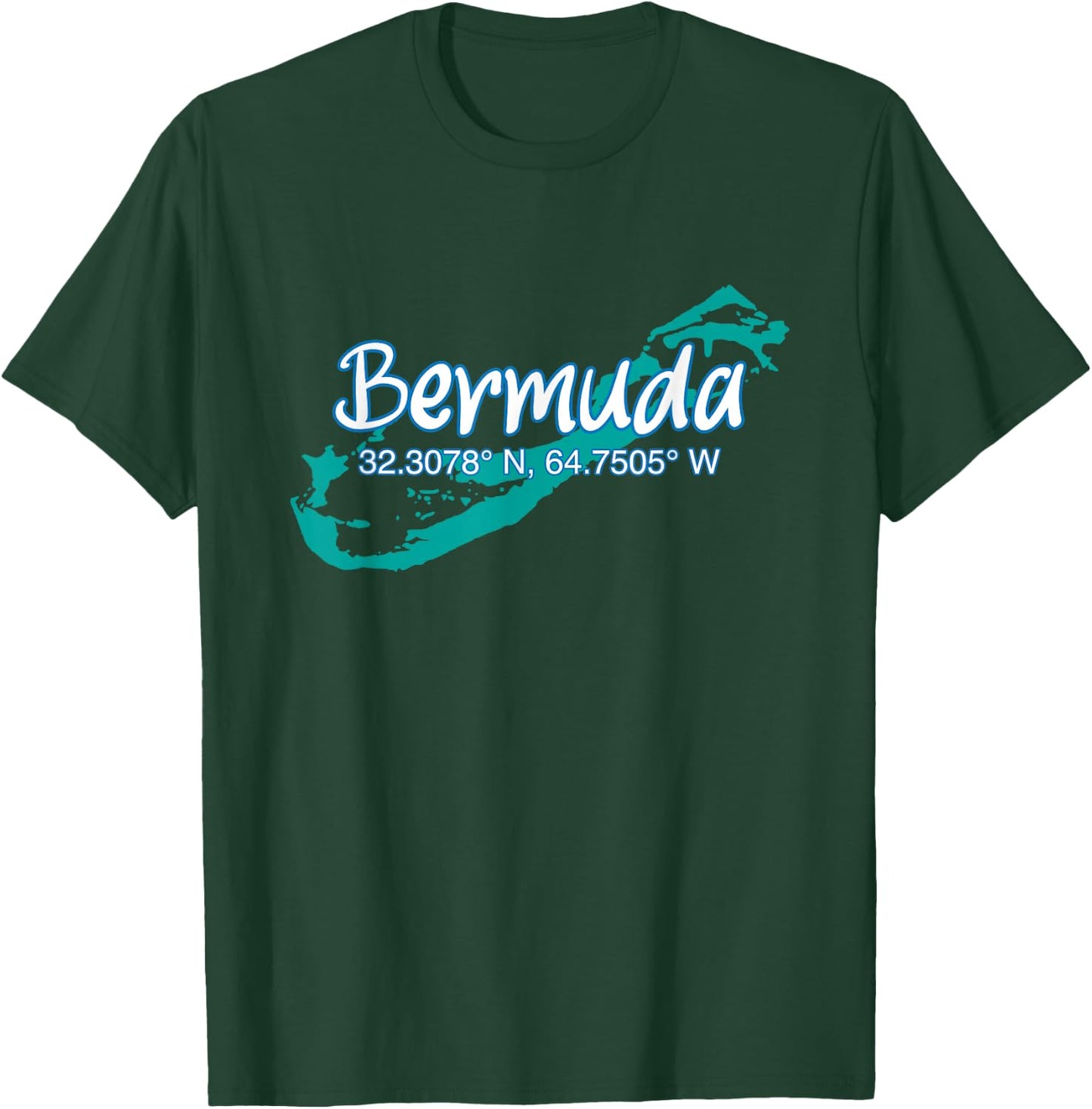 Bermuda Island Coordinates, Tourist Vacation T-Shirt - T-Shirt | Forest