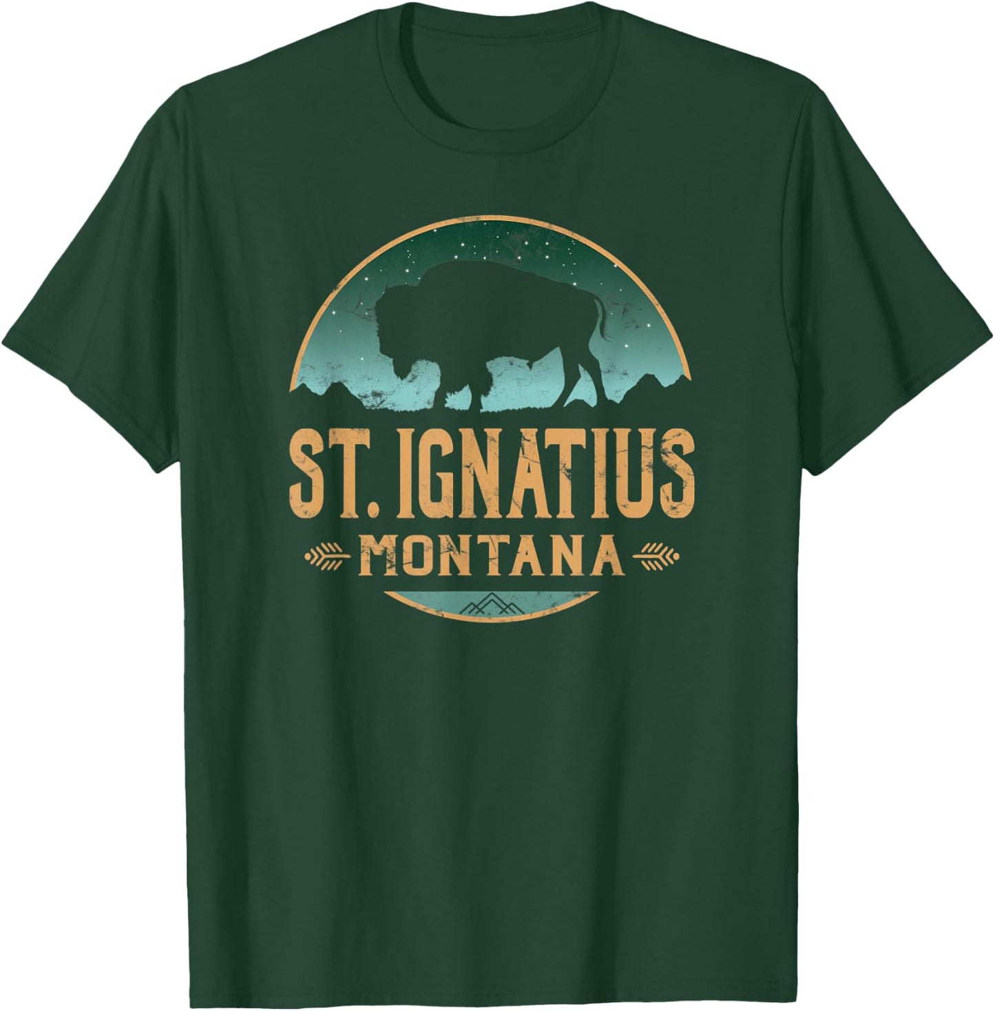 St. Ignatius Montana MT Buffalo Bison T-Shirt - T-Shirt | Forest