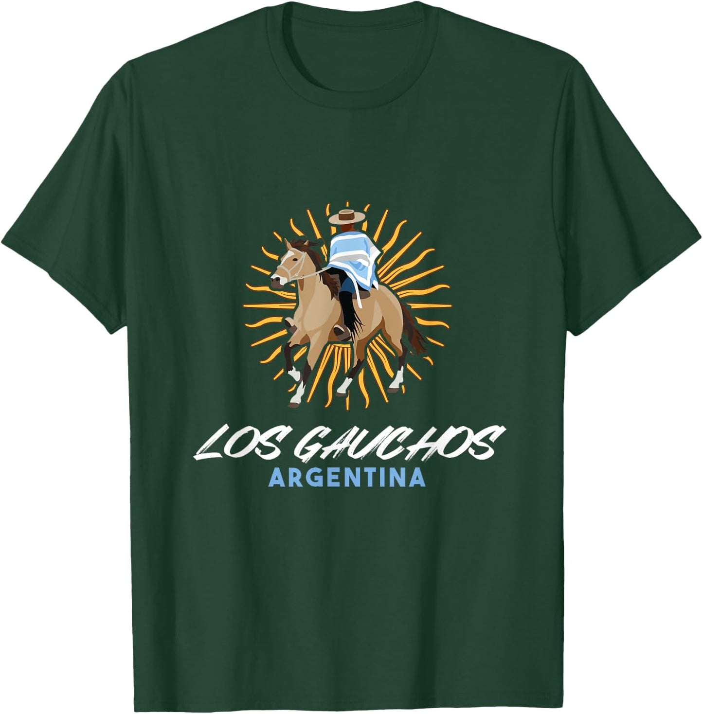 Los Gauchos Argentina Cowboy Argentina Flag T-Shirt - T-Shirt | Forest