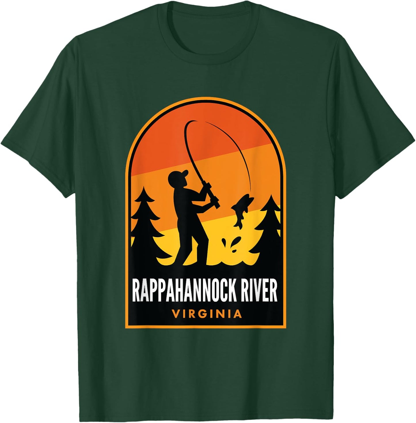 Rappahannock River Virginia Fishing T-Shirt - T-Shirt | Forest