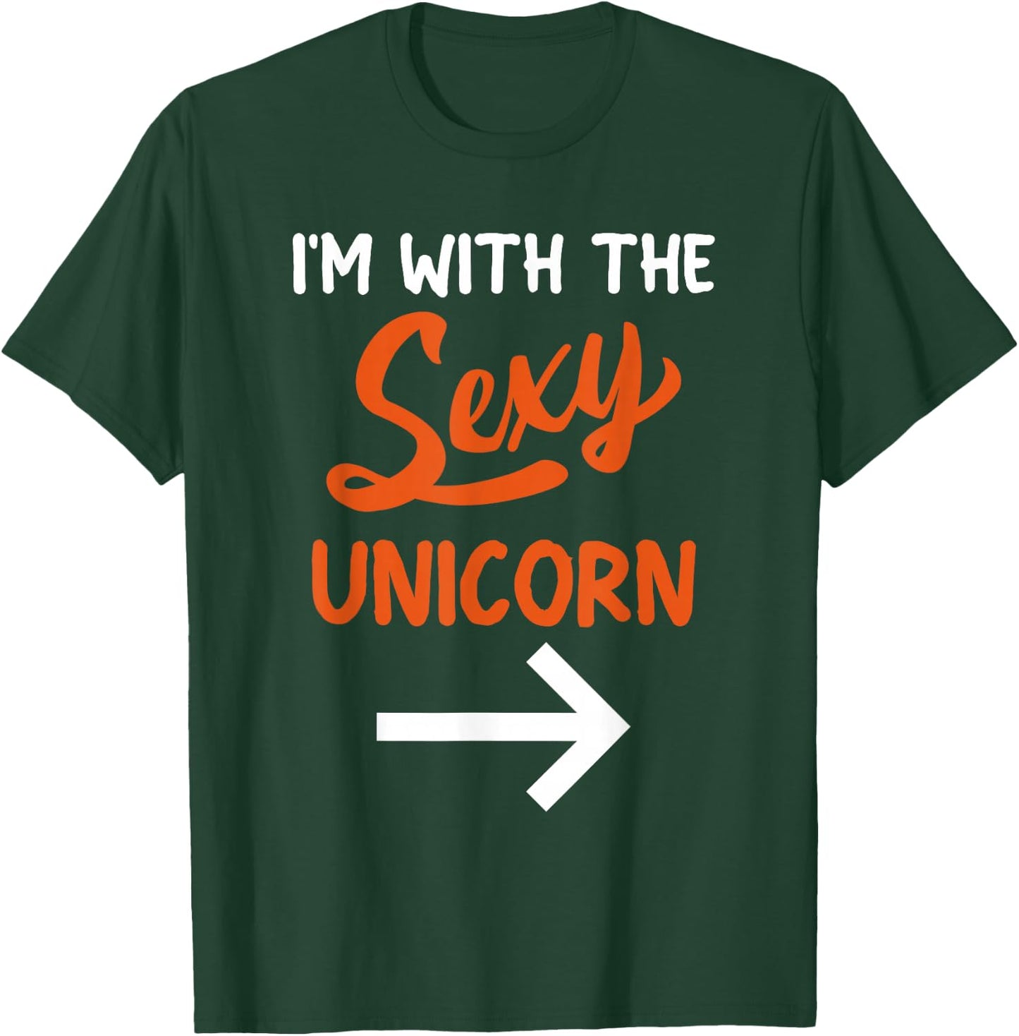 Lazy Halloween Costume For Couple I'm With The Sexy Unicorn T-Shirt - T-Shirt | Forest