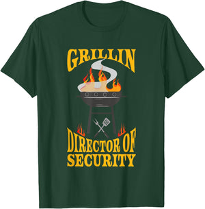 Director Of Security BBQ Grill Smoker & Barbecue Chef T-Shirt - T-Shirt | Forest